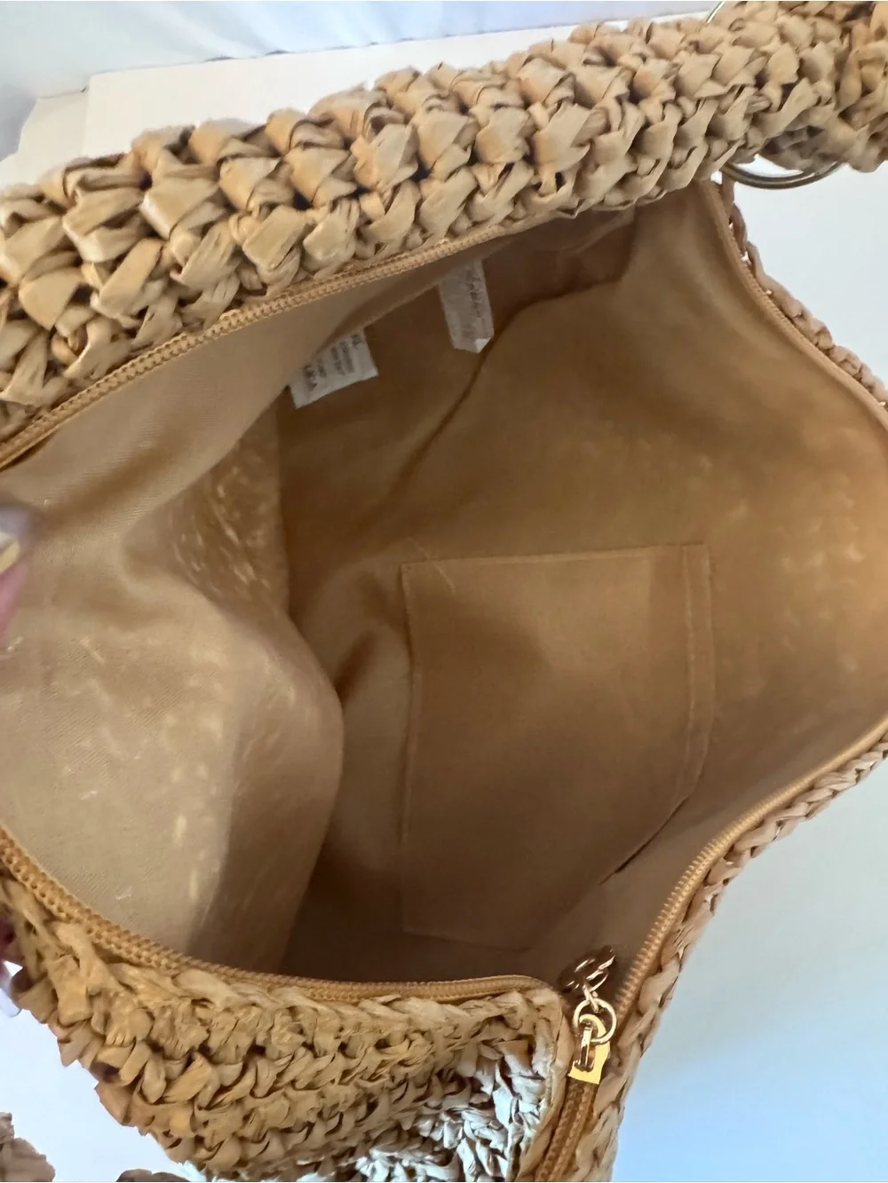 8 Other Reasons Shelly Handwoven Straw Shoulder Bag in Natural Tan